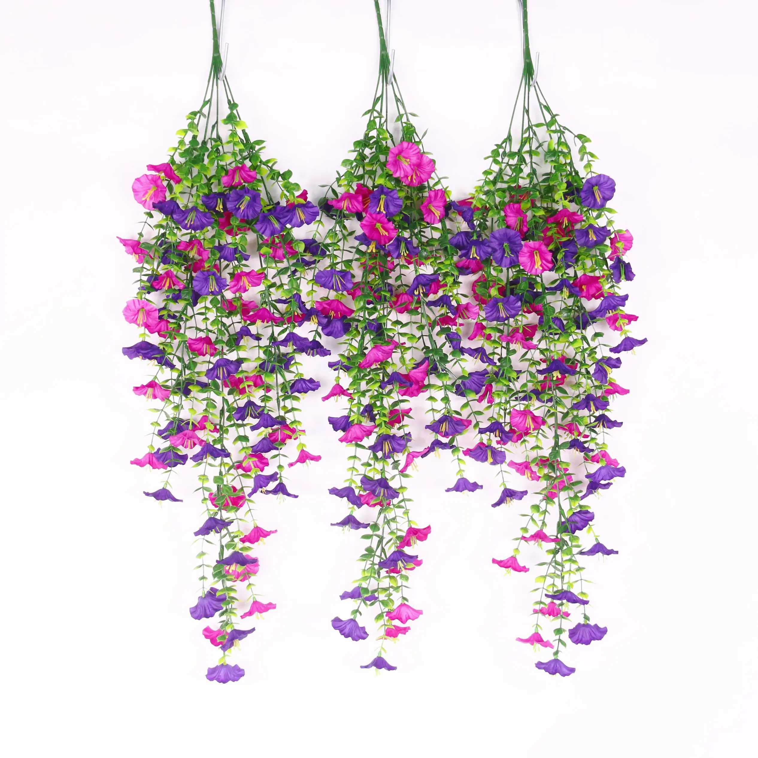 

3PCS Morning Glory Artificial Flowers Hanging Vines Fake Plant Flower Garlands for Wedding Yard Home Garden Outdoor Decoration