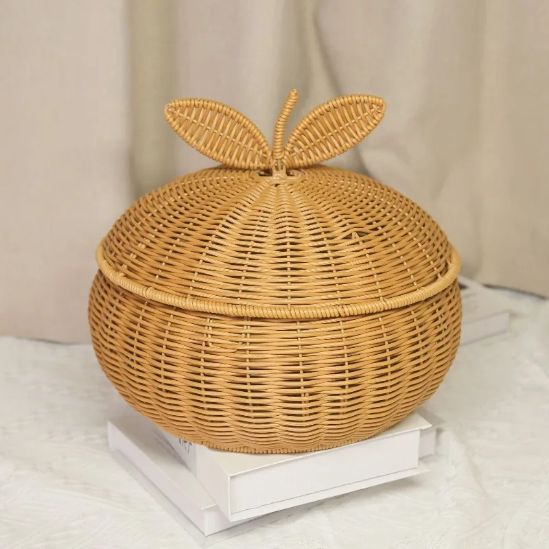 

Creative orange with lid storage tank Living room Tea table Fruit snack basket Egg basket Mantou basket Tea storage box