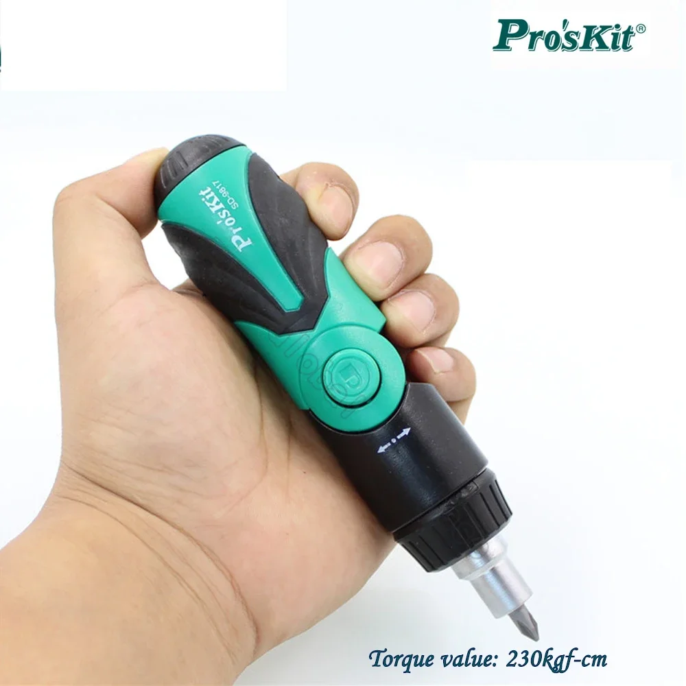 Pro'sKit 6 in 1 SD-9817 Multi-functional Ratchet Screwdriver Set Replaceable Household screwdriver sub set Repair removal tool