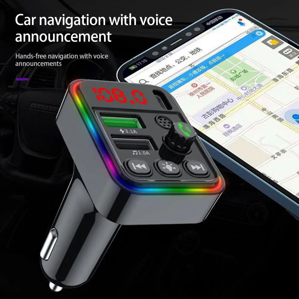 Practical Car Music 5V/3 1A Charger Car FM Digital Display Bluetooth compatible Music Player