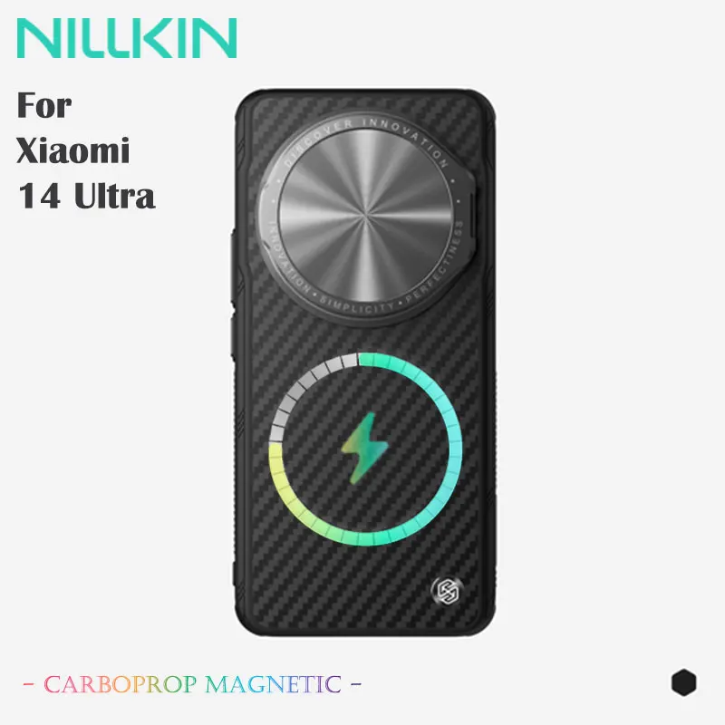 

Чехол Nillkin CarboProp для Xiaomi Mi 14 Ultra, арамидное волокно, магнитный кевлар, алюминиевый сплав, задняя крышка подставки для объектива камеры