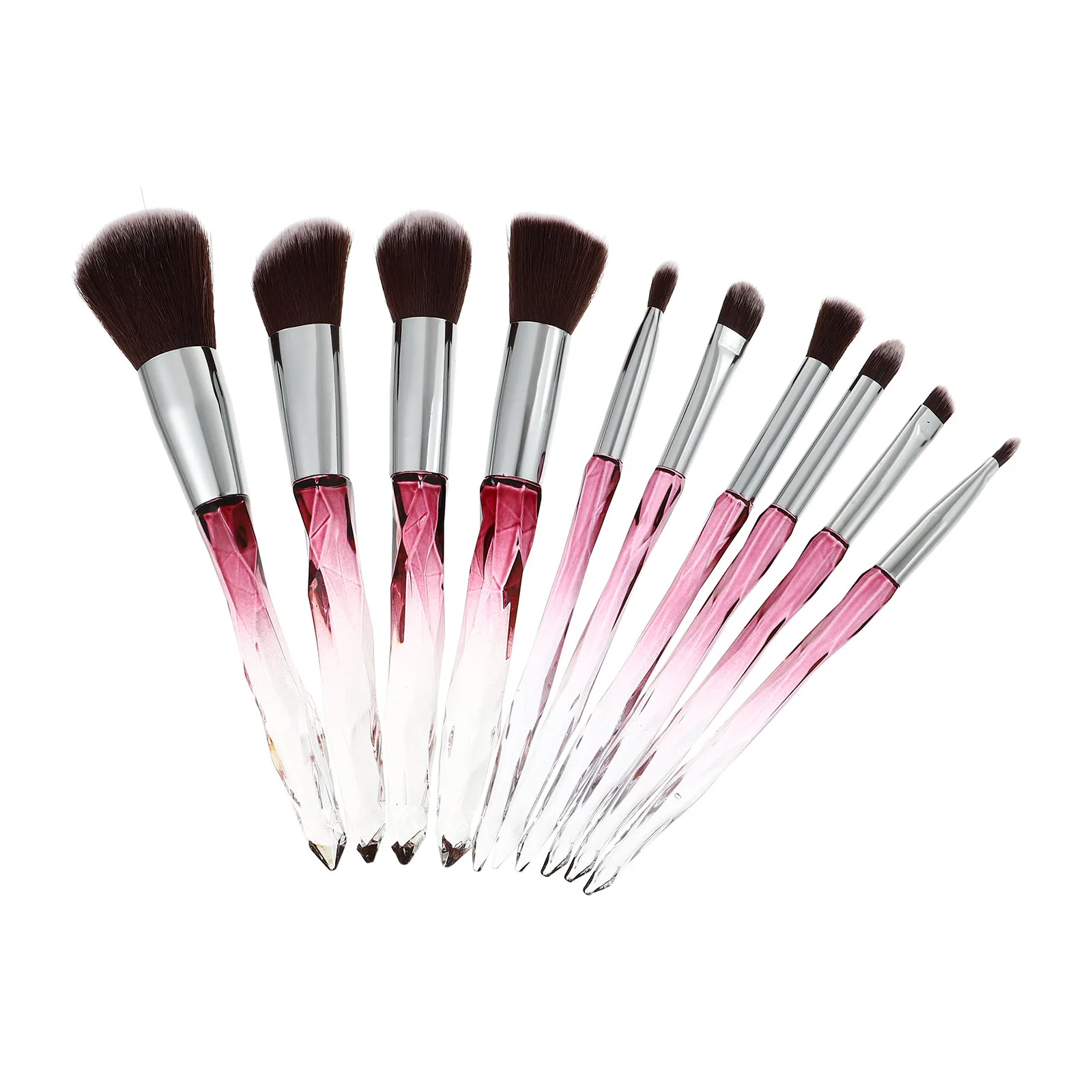 

PVC Crystal H Makeup Brush Set Beauty Brushes Liquid Foundation Eyeshadow Cosmetics Women Blush Easy Clean Reusable