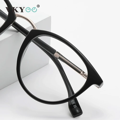 Imagen 2 del producto VICKY, gafas de lectura con luz azul para hombre y mujer, diseño de monturas redondas simples, clásicas y elegantes, prescripción personalizable LS241