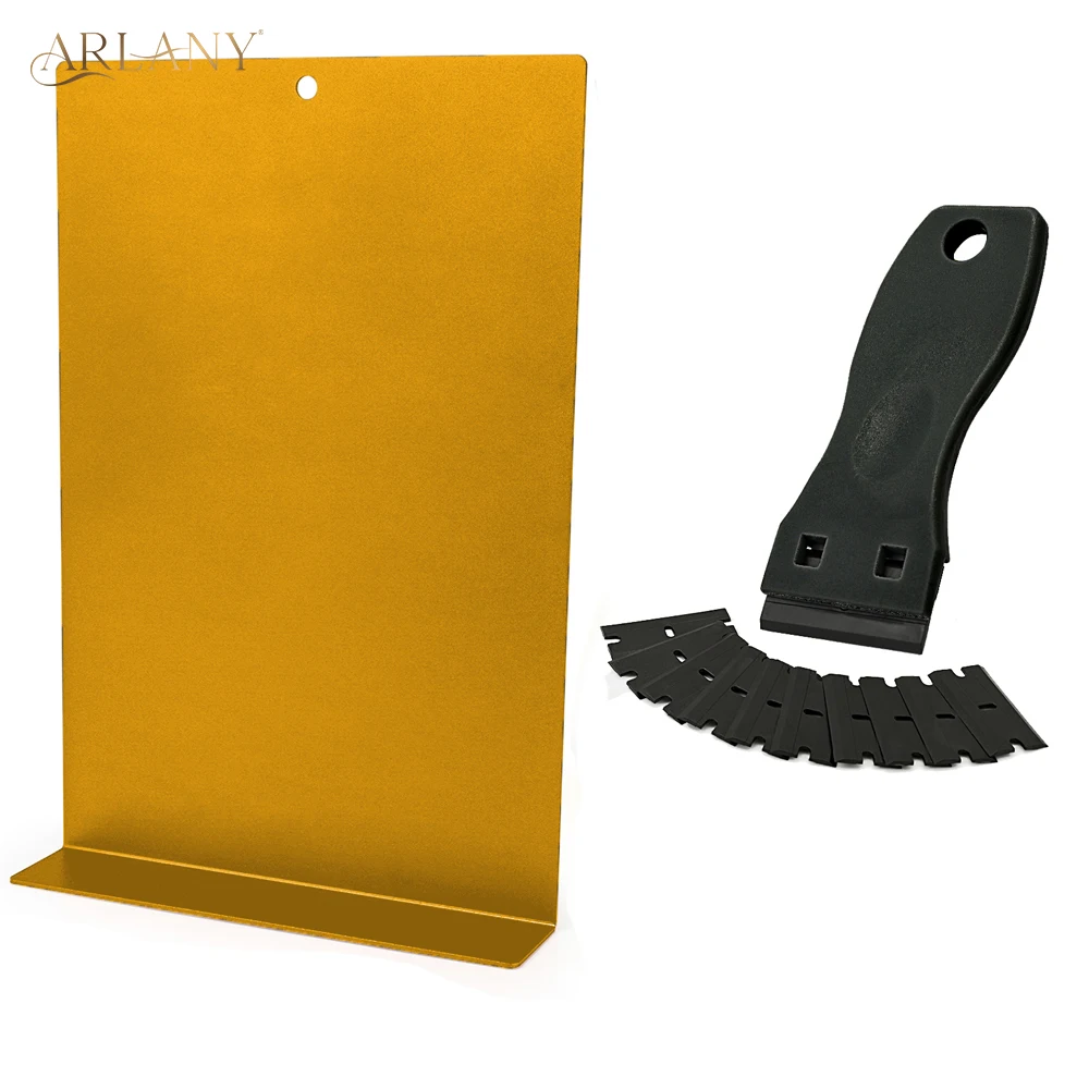 

ARLANY Hair Extension Tape Remover Kit with Tape Remover Board and Plastic Scraper Tool Metal Operation Board for Tape Ins