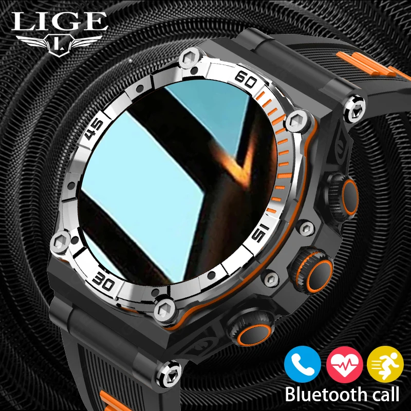 

LIGE 2023 Men Outdoor Sport Smartwatch I68 Waterproof Bluetooth Call Smart Watches AMOLED HD Screen Digital Watch 700mAh Battery