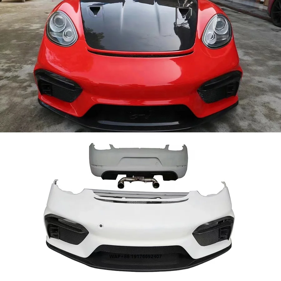 

Передний бампер из полууглеродного волокна в стиле GT-4RS, задний бампер для Porsche Cayman 987 2013-2015 гг.