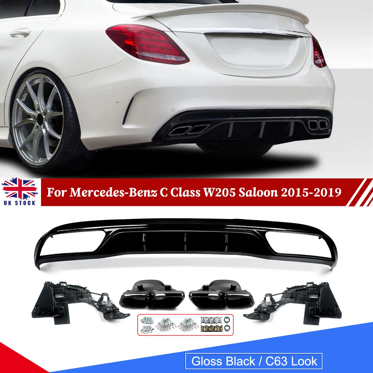 Magickit For Mercedes-Benz C Class W205 SEDAN 2015-2018 Pre-Facelift ONLY NON-AMG Line / Normal / Basic car acessorios tools