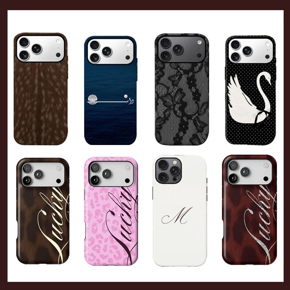 

Luxury Letter Lucky Lace white swan Phone Case for Samsung Galaxy S23 S24 S25 S26 FE Plus Ultra Edge 4G 5G Luxury Double-layer