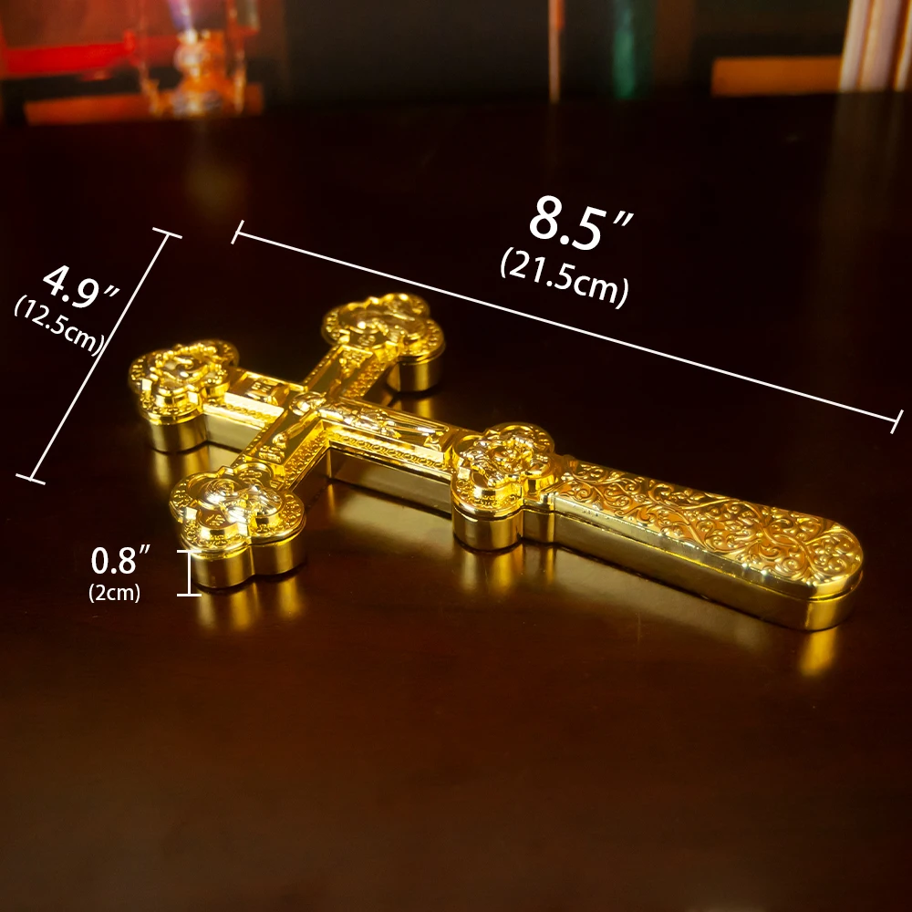 New 2026 Prayer for the Cross of Orthodox Cross Alloy Cross Church Decoration Handheld Cross Pastor Ritual Supplies Handicrafts
