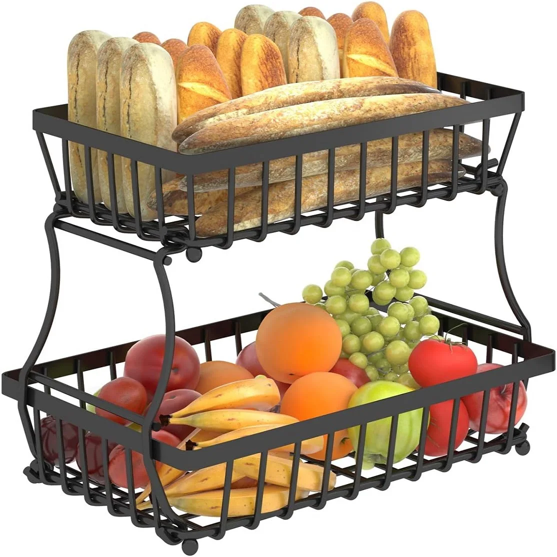 

1Pc Kitchen Fruit and Vegetable Storage Basket, Dining Table Storage Basket, Iron Desktop Storage Rack, Fruit Organizing Basket