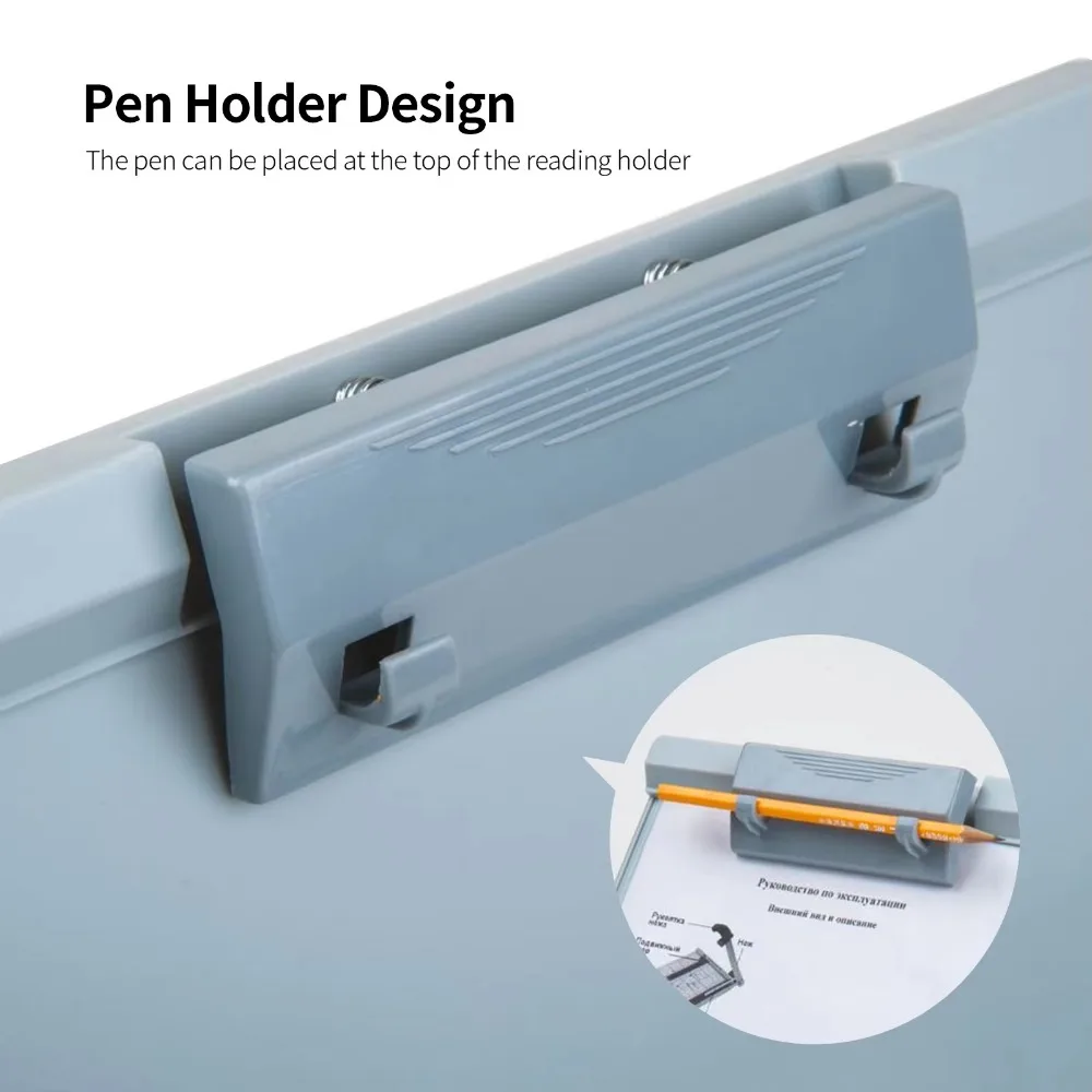 

Портативный складной держатель для чтения формата А4 с регулируемым зажимом, настольный держатель для документов, пластиковая подставка для чтения для офиса/школы/дома