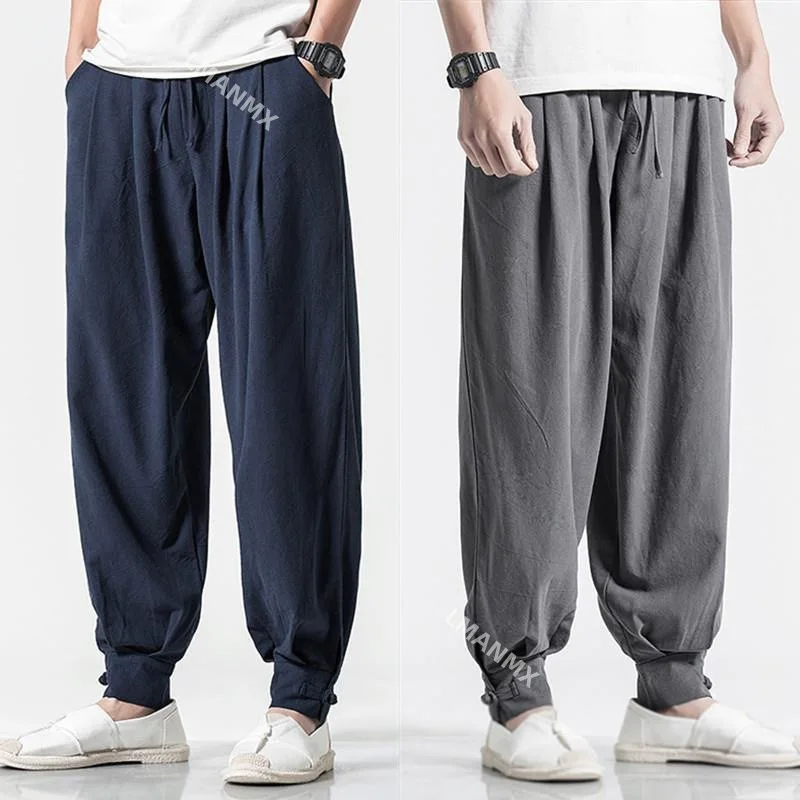 Traditional Chinese Bottoms Cotton Linen Buddha Shaolin Monk Kung Fu Pants Men Summer Monk Pants Buddhist Zen Lay Trousers