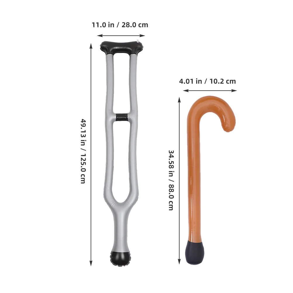 مجموعة عكاز قابلة للنفخ من مادة PVC مكونة من 4 قطع بتصميم واقعي خفيف الوزن للحفلات التنكرية ومهرجان الأداء الممتع