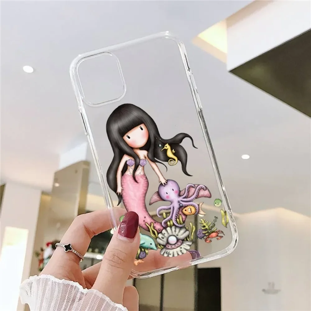 Lovely S-Santoro-Gorjuss Phone Case For Iphone 15 11 13 14 Pro Max 7 8 Plus X Xr Xs Max Se2020 12mini Transparent Cover