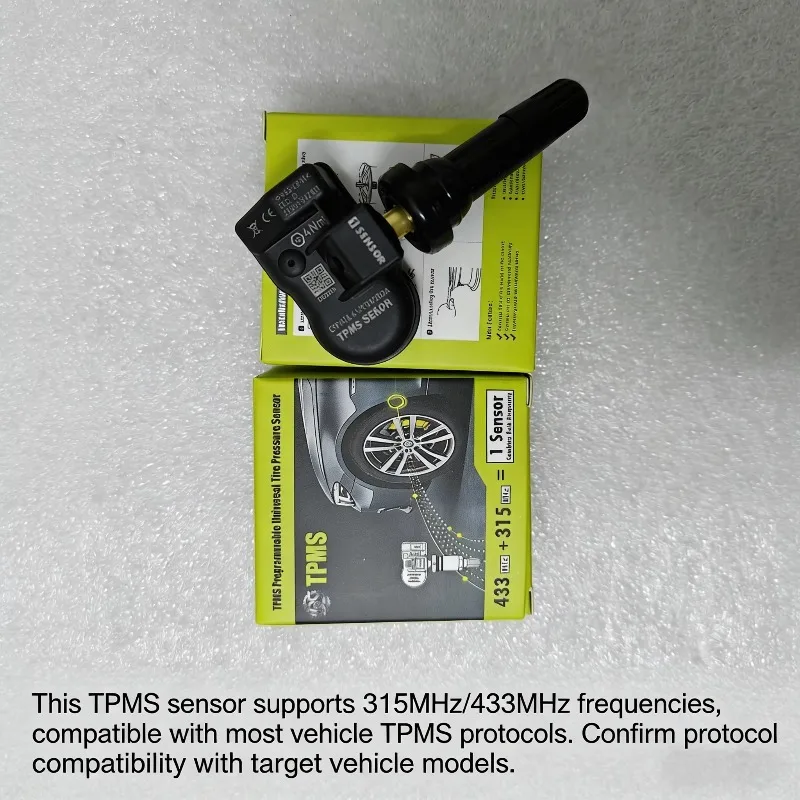 Universal Programmable TPMS Sensor Dual Frequency 315MHz 433MHz Auto Tire Pressure Monitoring System Replacement Sensor