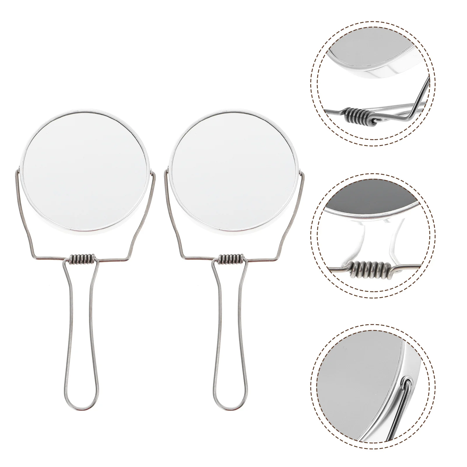 2 個折りたたみ式両面ハンドヘルド化粧鏡コンパクトポータブルバニティミラー HD 反射美容アクセサリー