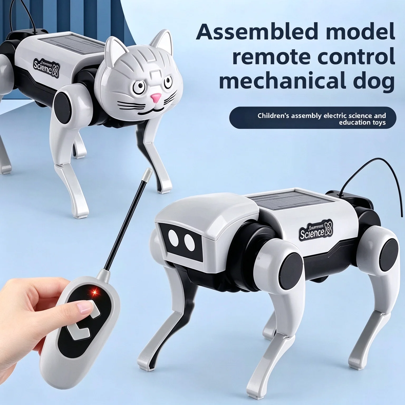 DIY Rc Robot Children's Remote Control Mechanical Dog Toy Science Teaching Assembling Model Electric Set Toys for Boys Kids Gift