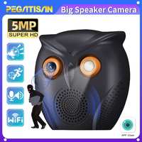 ICSEE WiFi Camera Owl Shape 2K 5MP Smart Home Mini Indoor Baby Moniton Detection Night Vision Two Way Audio Surveillance Cameras