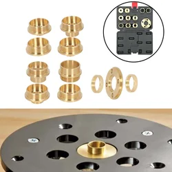 11Pcs Set Brass Template Router Guides With-Lock Nut Adapter 10-30mm Router Template Guide Bushing Kit Milling Tool Accessories