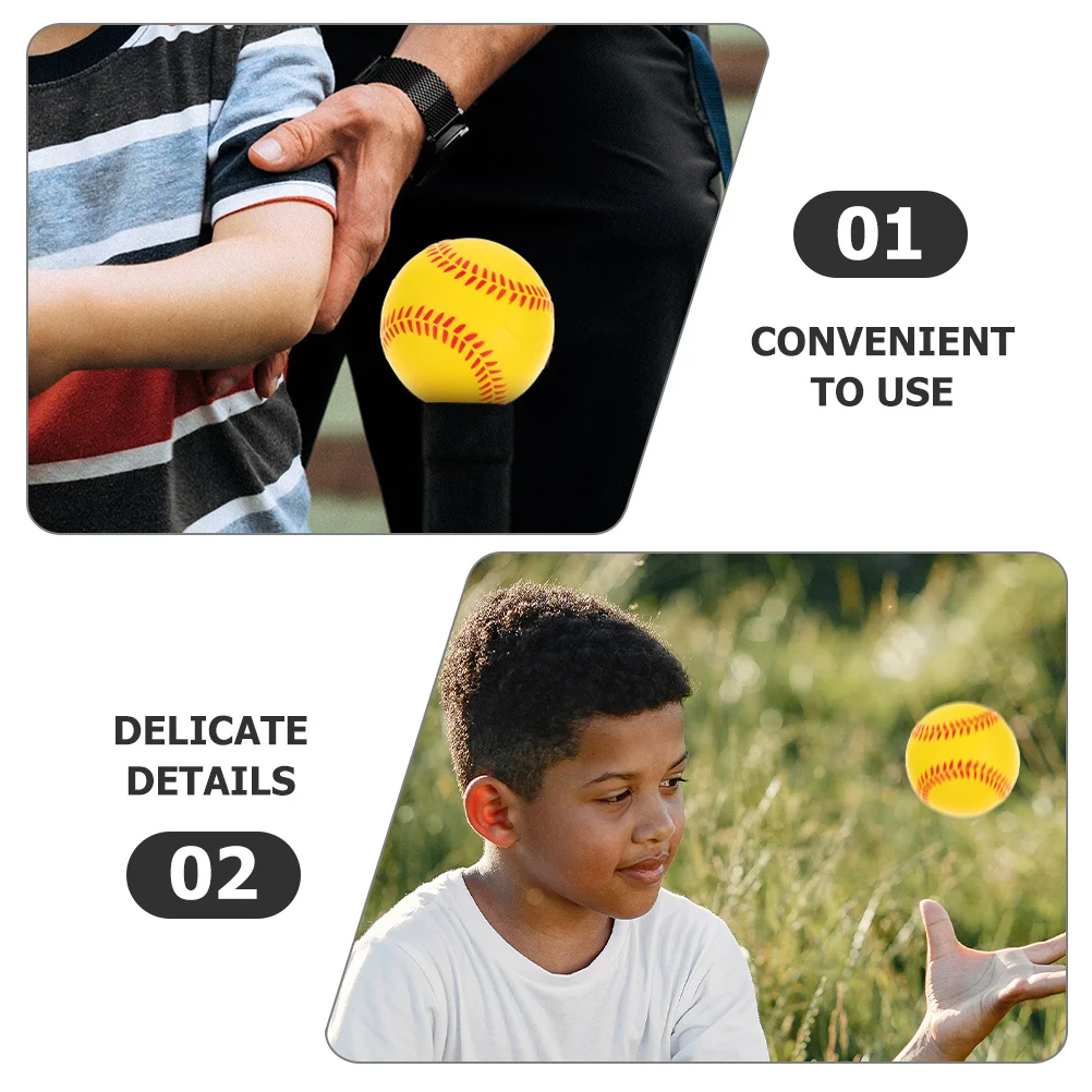 

5Pcs Training Softballs PU Sponge Practice Baseballs Lightweight Durable Colored Sports Balls for Swing and Pitching