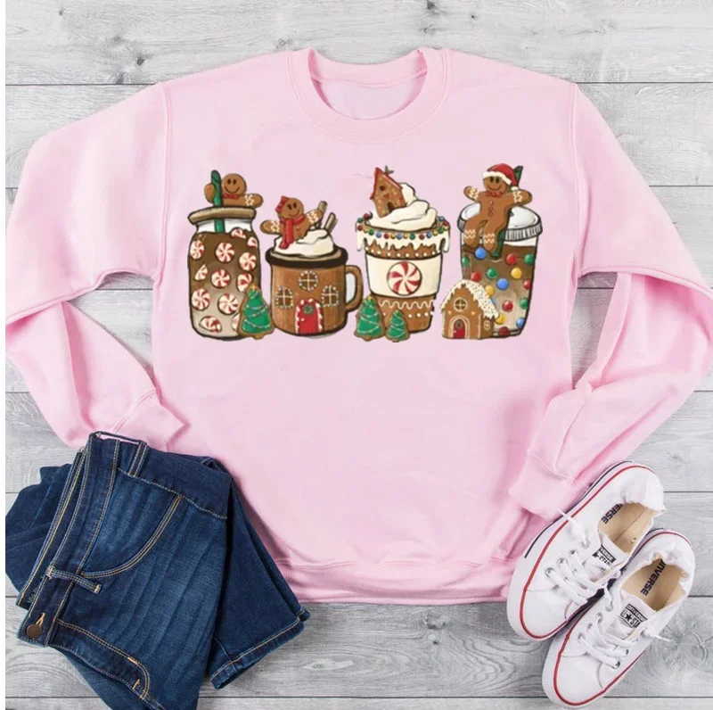 Gingerbread Christmas Coffee Shirt coffee Sweatshirt Coffee Lover gift Latte drink Crewneck women sweater Streetwear harajuku