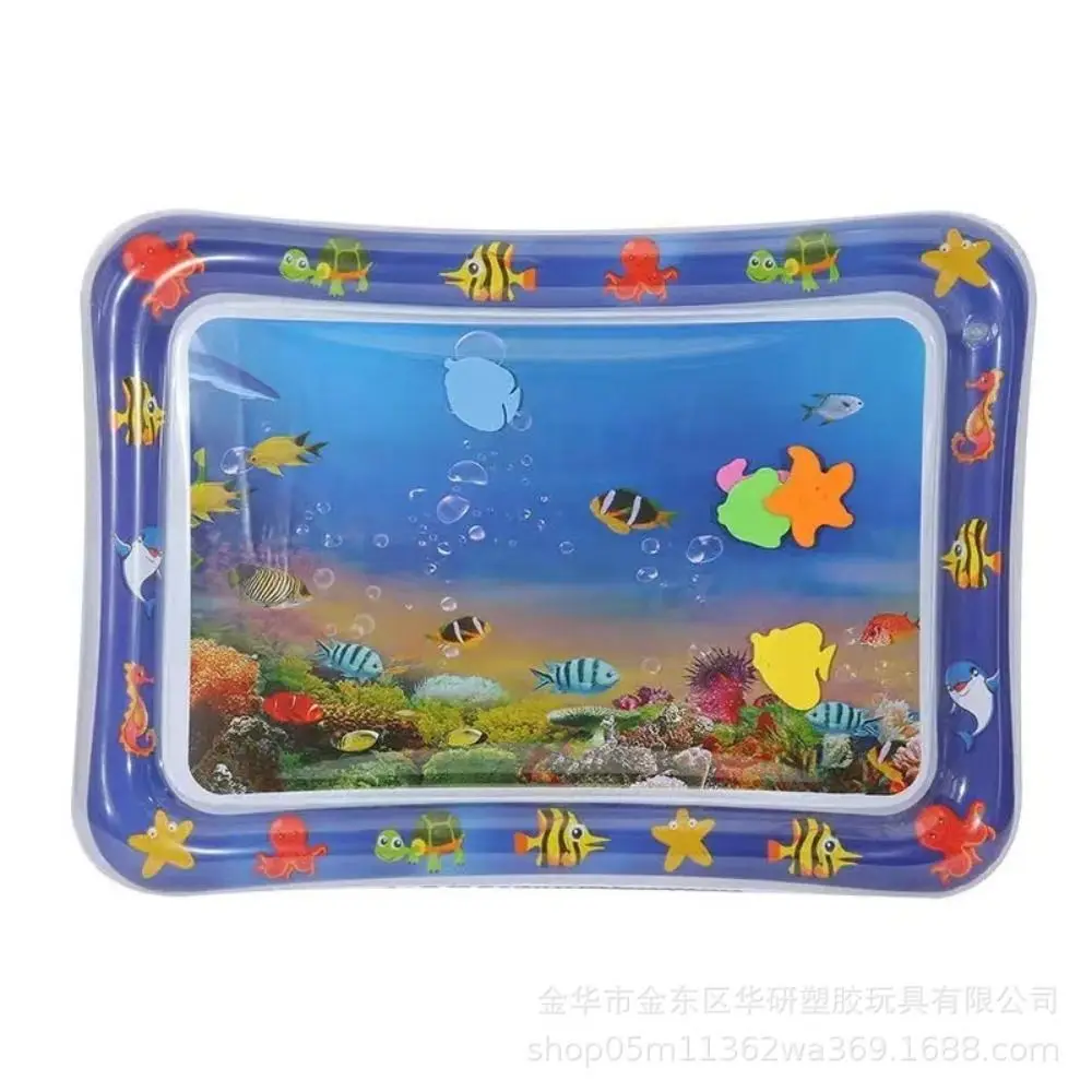 Inflatable Baby Water Play Mat Ocean World PVC PVC Infant Tummy Time Thickening Cartoon for Baby/Infant/Toddler/Kids