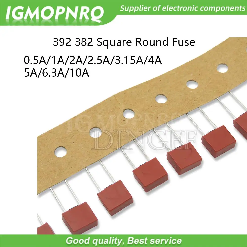 

10PCS 392 382 Round Square Fuse 1A T1.6A T2A T3.15A T8A T10A T15A 250V Plastic T2A LCD TV Power Board Commonly Water Purifier
