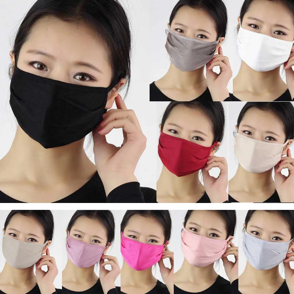 Reusable Cotton Face Mask For Women 2024 Summer New Trend Simple Solid Color Personal Protective Masks Odorless Comfort Mask