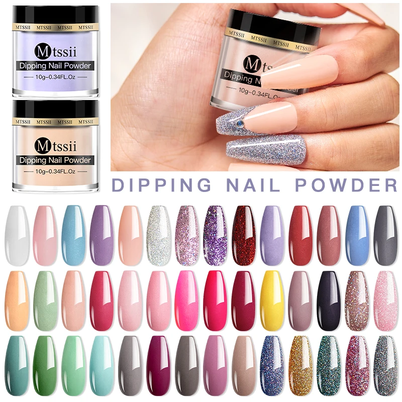 Mtssii 10g Dipping Nail Powder No Need Lamp Cure Natural Dry Long Lasting Dip Liquid Polish Glitter Dust For Manicure