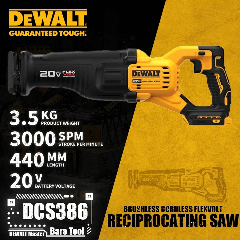 DEWALT DCS386 Brushless Cordless Reciprocating Saw With FLEXVOLT ADVANTAGE™ 20V Lithium Power Tools 3000SPM