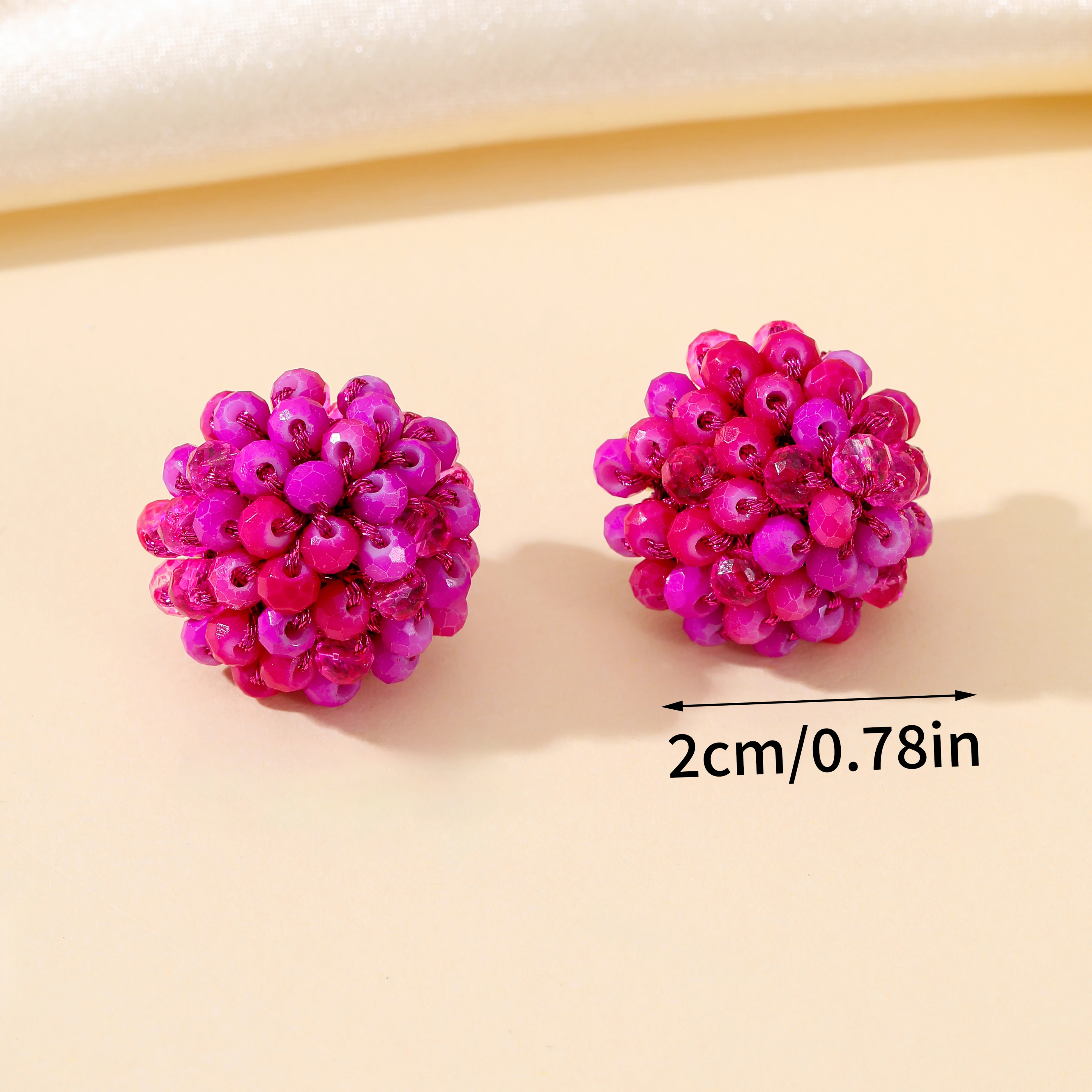 INKDEW Beads Round Stud Earrings for Women Handmade Crystal Beads Earrings Braided Big Earrings Jewelry Gift boho EA166