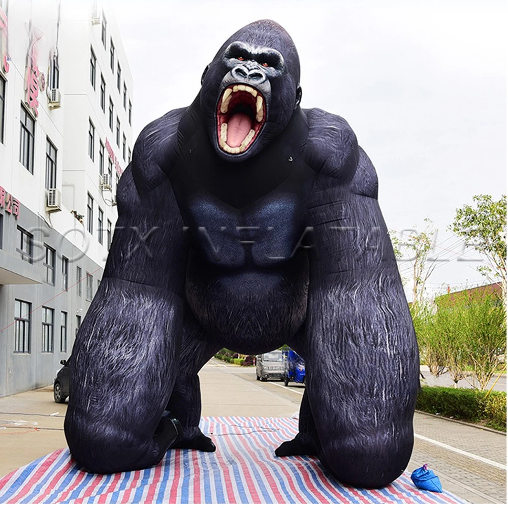 Gorilla For FestivalOutdoor Event Giant Black Gorilla Inflatable Customized 6m High Huge Inflatable