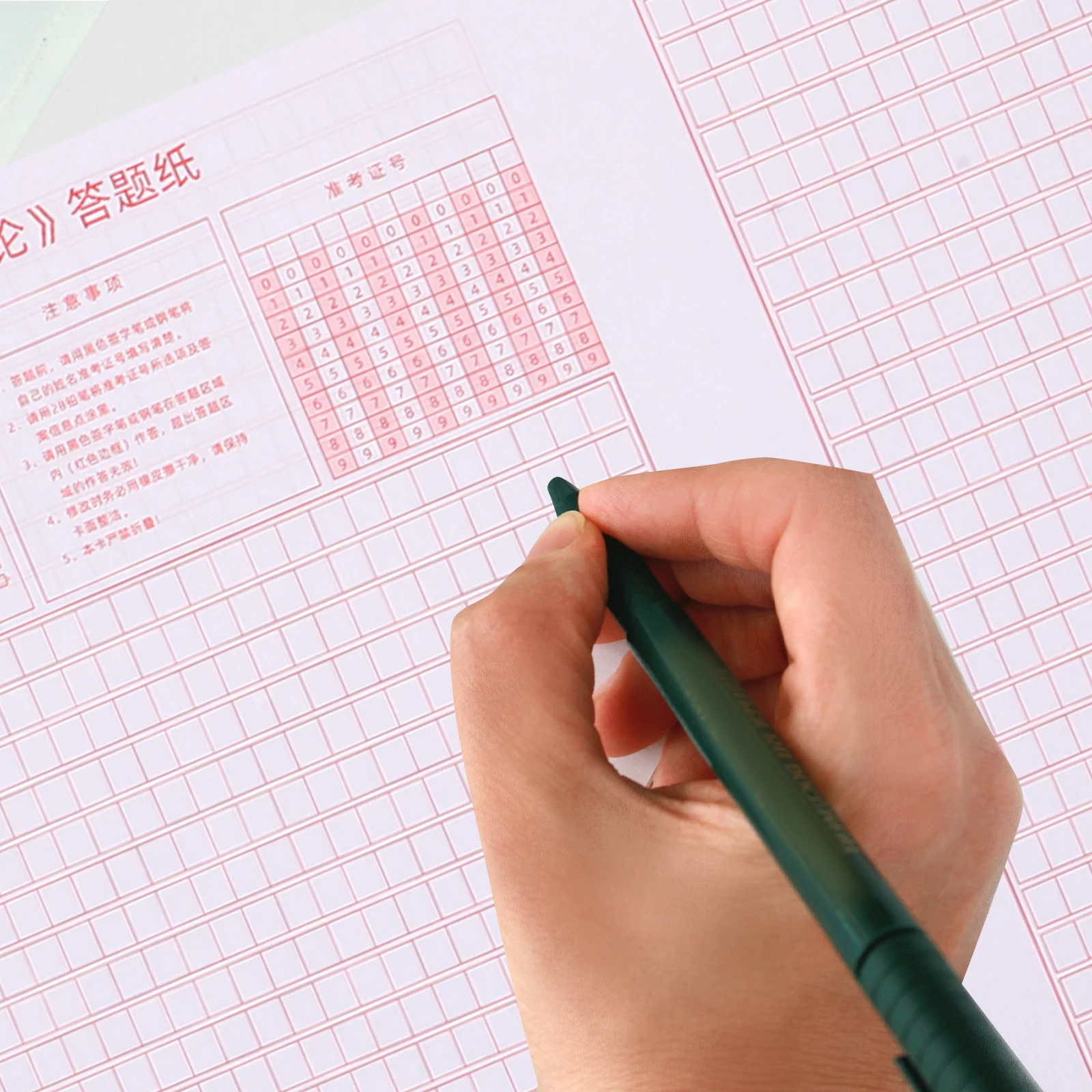 

100pcs Civil Service Exam Answer Sheet Bundle Grid Format Practice Test Form Machine Readable Scantron Style Paper Pad For