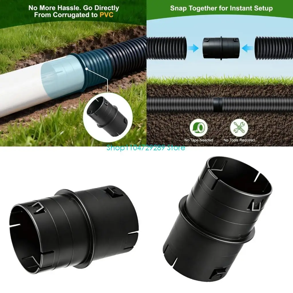 

D8KE 4Inch Universal PVC Pipe Coupler Adapter Plastic Coupling For Vehicle Plumbing And Drainage Solution