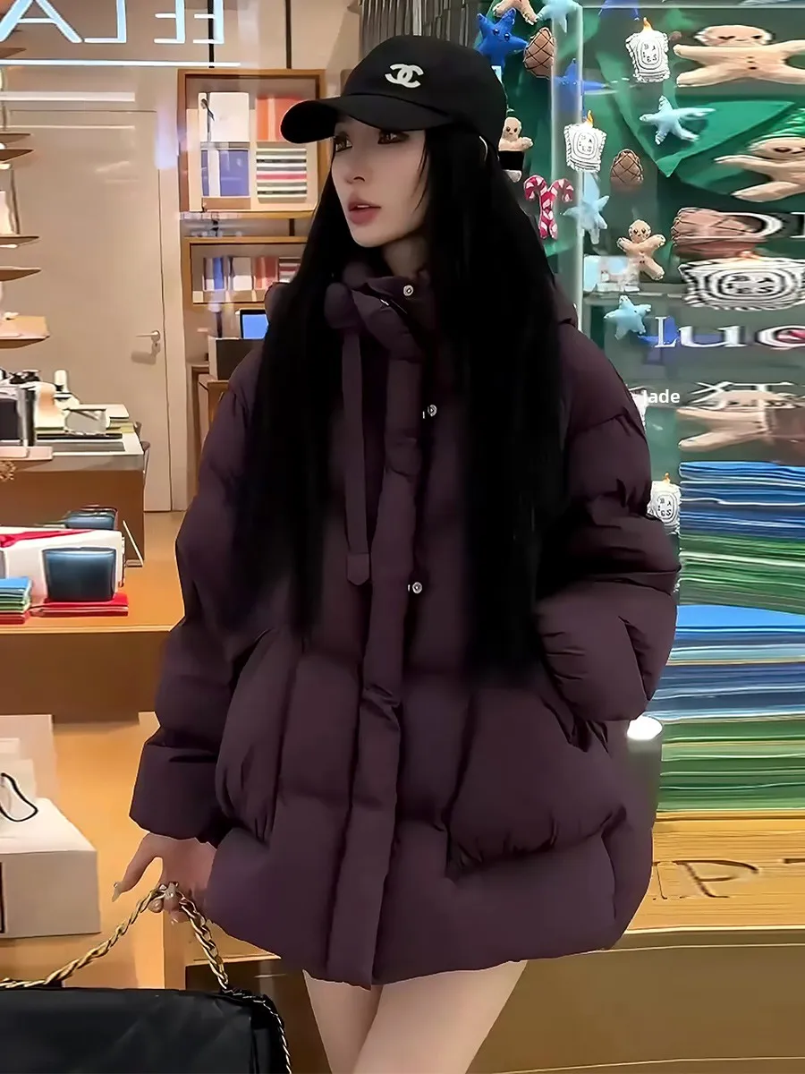 Abrigo de invierno Thiened Du down Puffer Jaet con capucha cálido Sli tamaño pequeño 2024 recién llegado nube espuma Sle