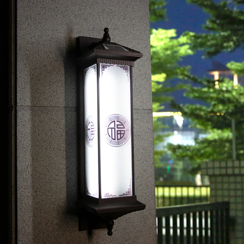 RONIN Solar Wall Lamp Creativity Chinese Outdoor Sconce Light LED Waterproof IP65 for Home Villa Corridor Courtyard