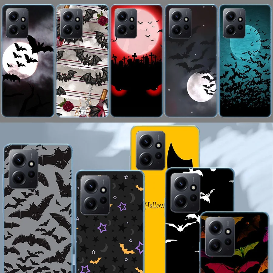 Halloween Bat Luxury Phone For Xiaomi Redmi Note 13 Pro 5G Plus 12 12C 10 10A 10C 9 9A 9C 9T 8 8A K60 K70 Pro 10X S2 7 7A 6 6A C