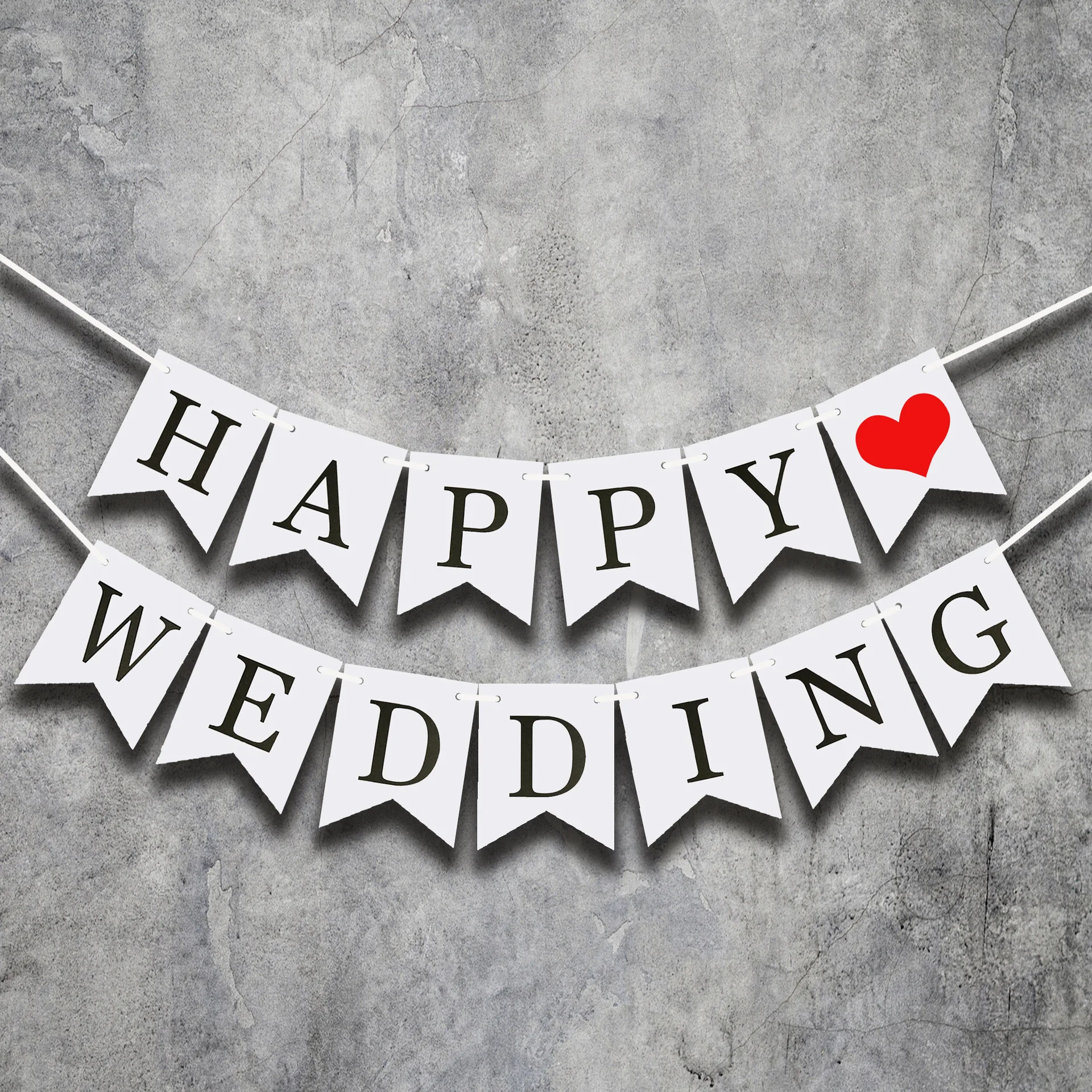 Just Married Banner Flag Wedding Bunting Garland Wedding Decor Photo Shoot Props Romantic Valentine's Day Gifts Party Supplies