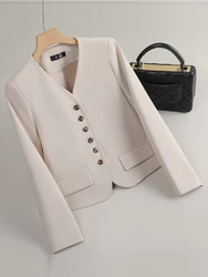 Fashion Women Casual Blazer Ladies Black Apricot Coffee Female Long Sleeve Short Jacket