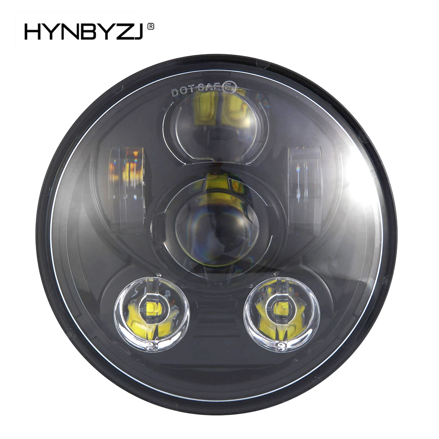 5.75 Inch Round LED Headlight Halo Ring High Low Beam Motorcycle 5 3/4