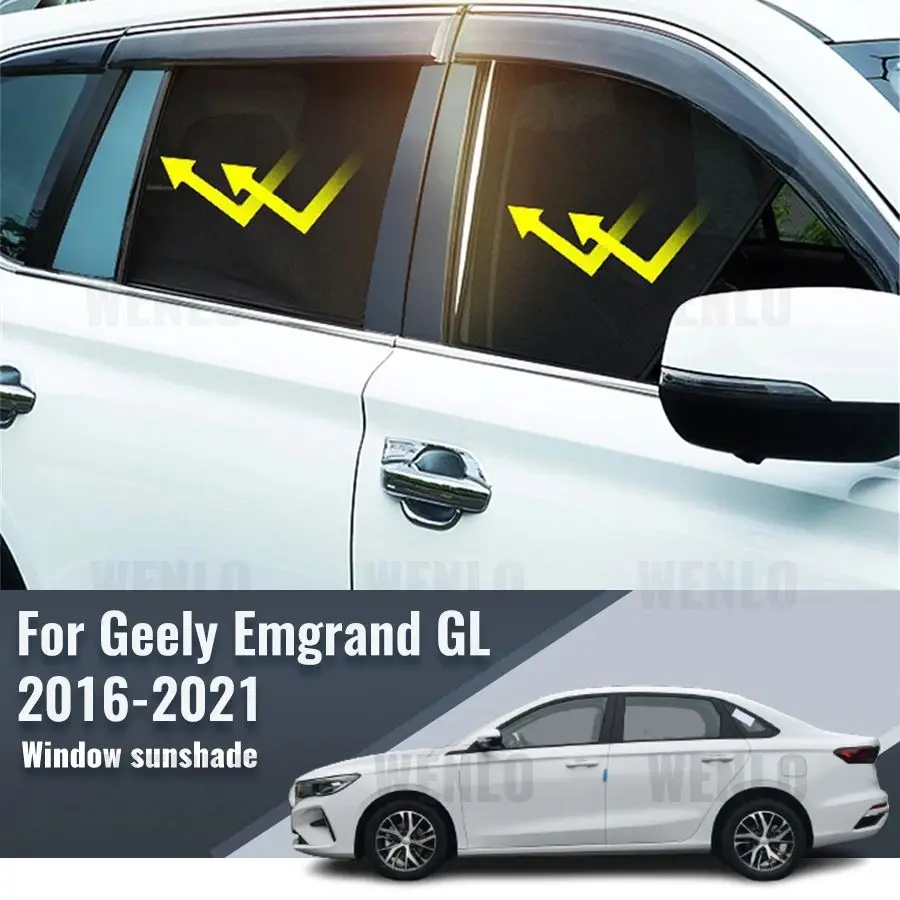 

For Geely Emgrand GL 2016-2021 Side Window Sun Shade Visor Magnetic Car Sunshade Front Rear Windshield Frame Curtains Shield