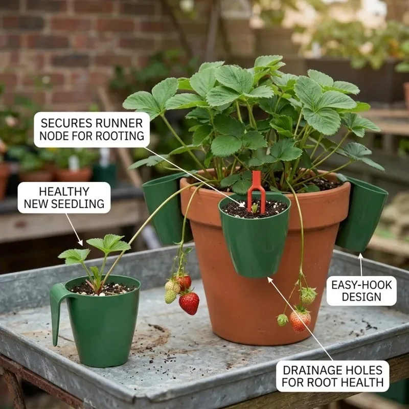 Seedling Transplant Kit with Planting Fork for Vegetable Flower Herb Easy Root Protection Drainage Holes Pots High Survival Rate