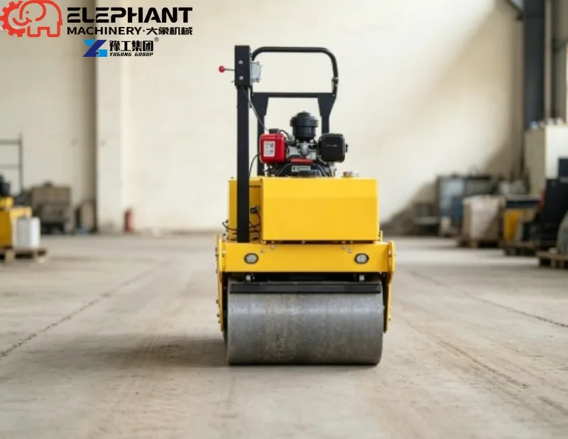 Small Double Drum Vibratory Roller, Optional Weight, Heavy Duty Pump Motor Gear For Driveway Path Compaction
