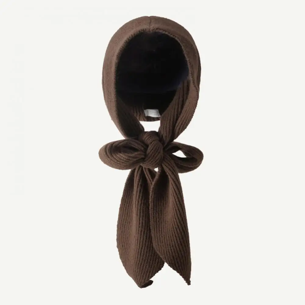 Winter Knit Hat Scarf Set Women’s Knit Hat Scarf Set Soft Warm Winter Hooded Scarf with Ear Protection Versatile 2-in-1 Fake