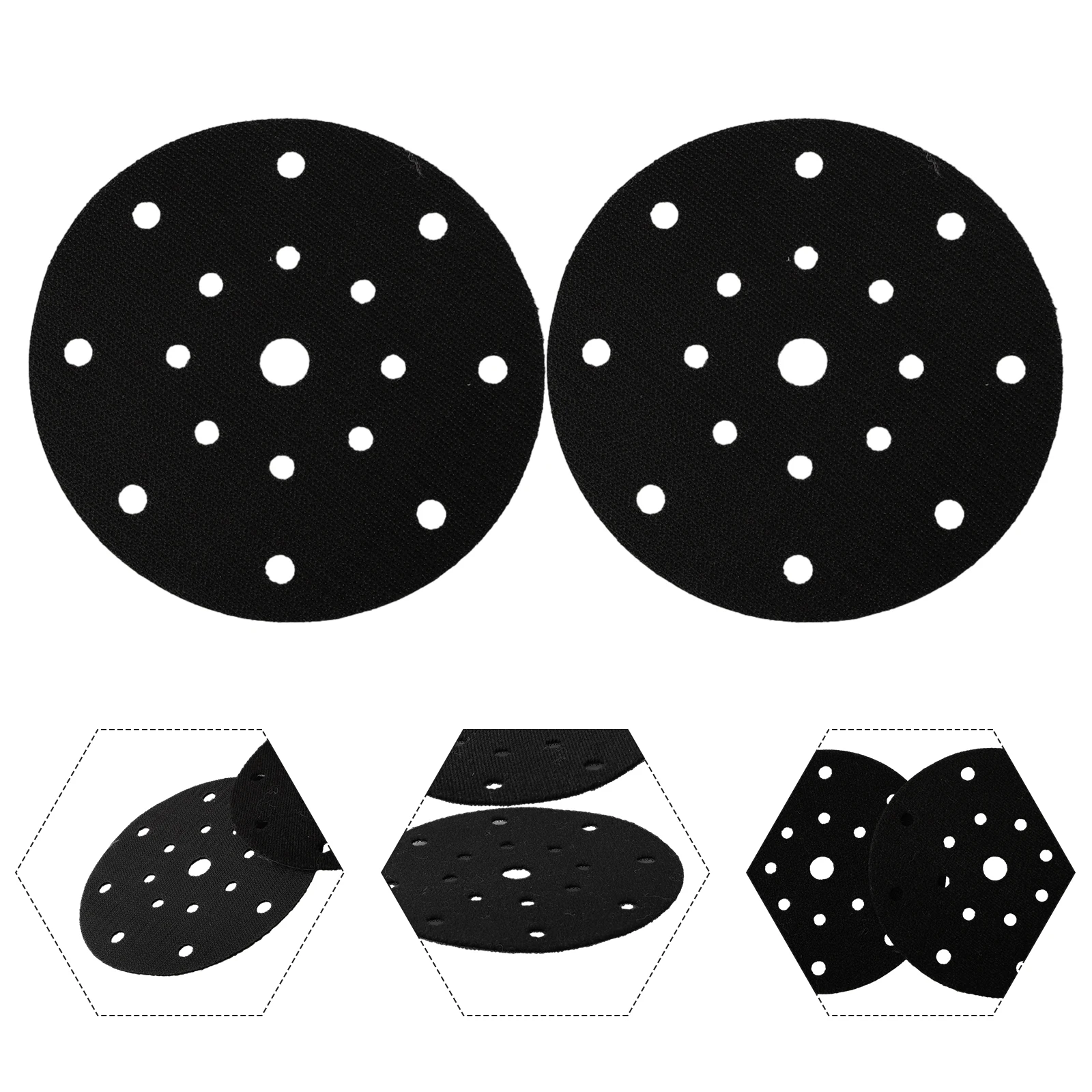 

2pcs Backing Pads Disc Hook&Loop Protective Replacement Sander Pad Sanding 150mm Spare Parts 17 Holes 6 Inch Dia