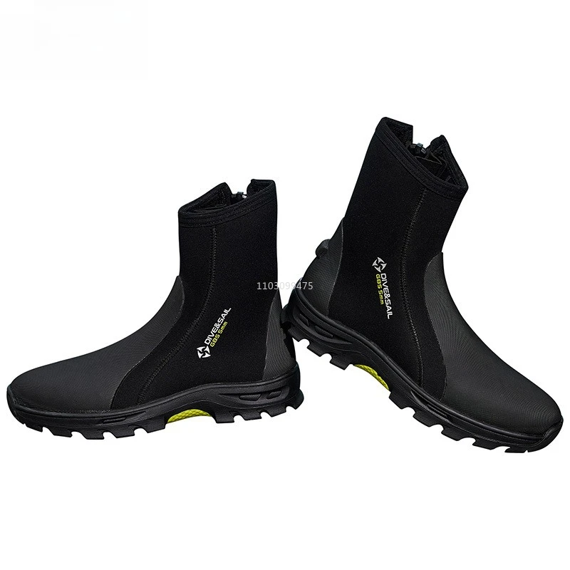 

5mm Neoprene Diving Boots Anti-Slip Side Zipper Diving Shoes High Upper Elasticity Scuba Diving Swimming Shoes Surfing Kayaking