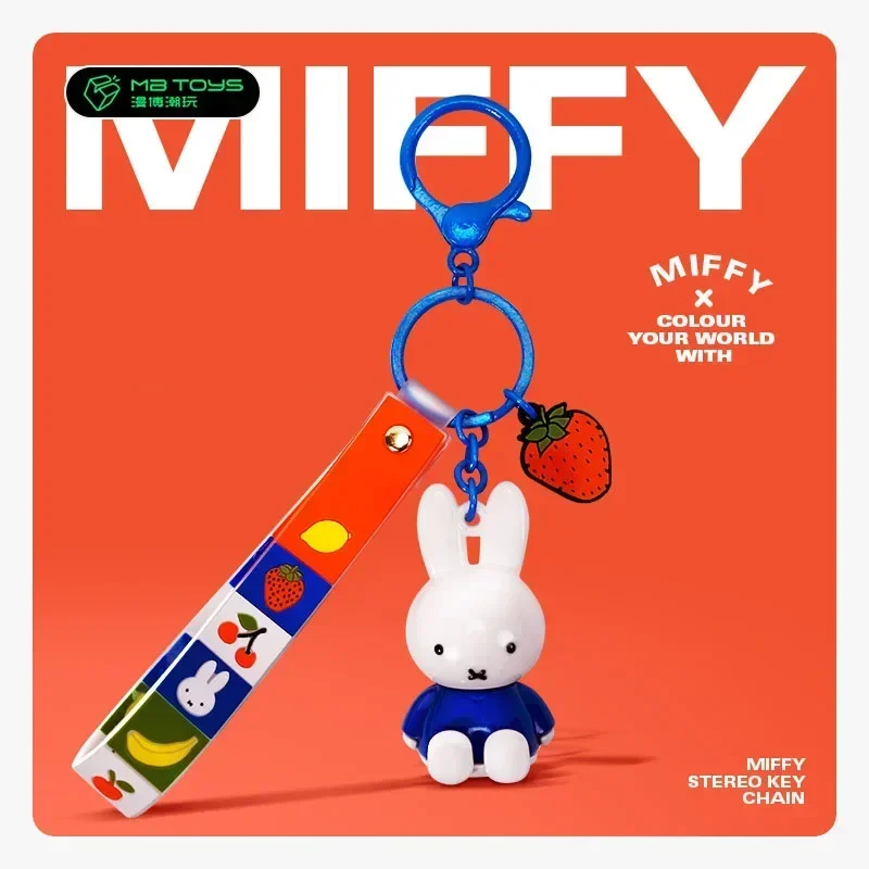 Cartoon Anime Lovely Kawaii Miffy Rabbit Doll Originality Automobile Keychain Schoolbag Pendant Lovers Small Gifts PVC