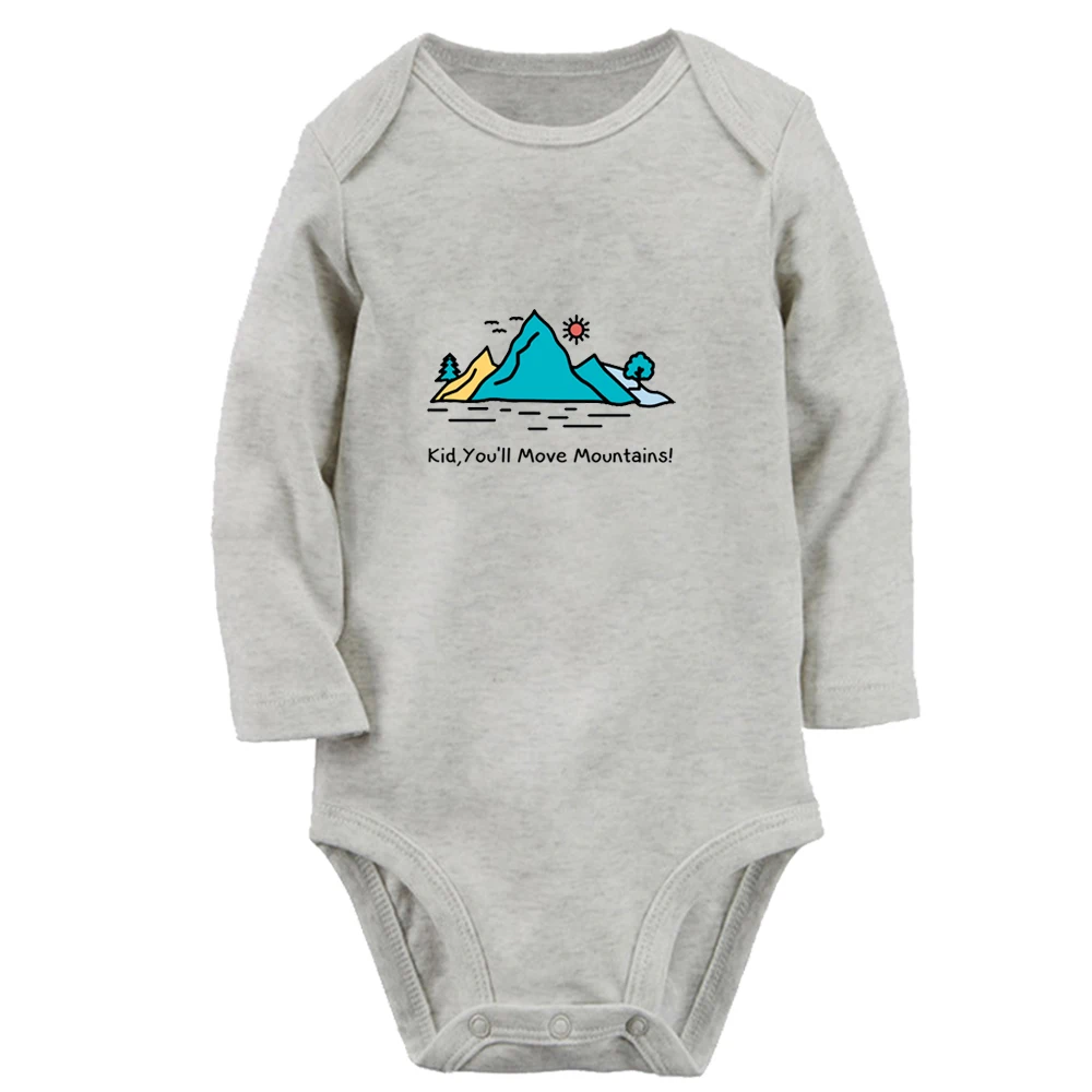 

Kid You'll Move Mountains Fun Graphic Baby Bodysuit Cute Boys Girls Rompers Infant Long Sleeves Jumpsuit Newborn Soft Clothes