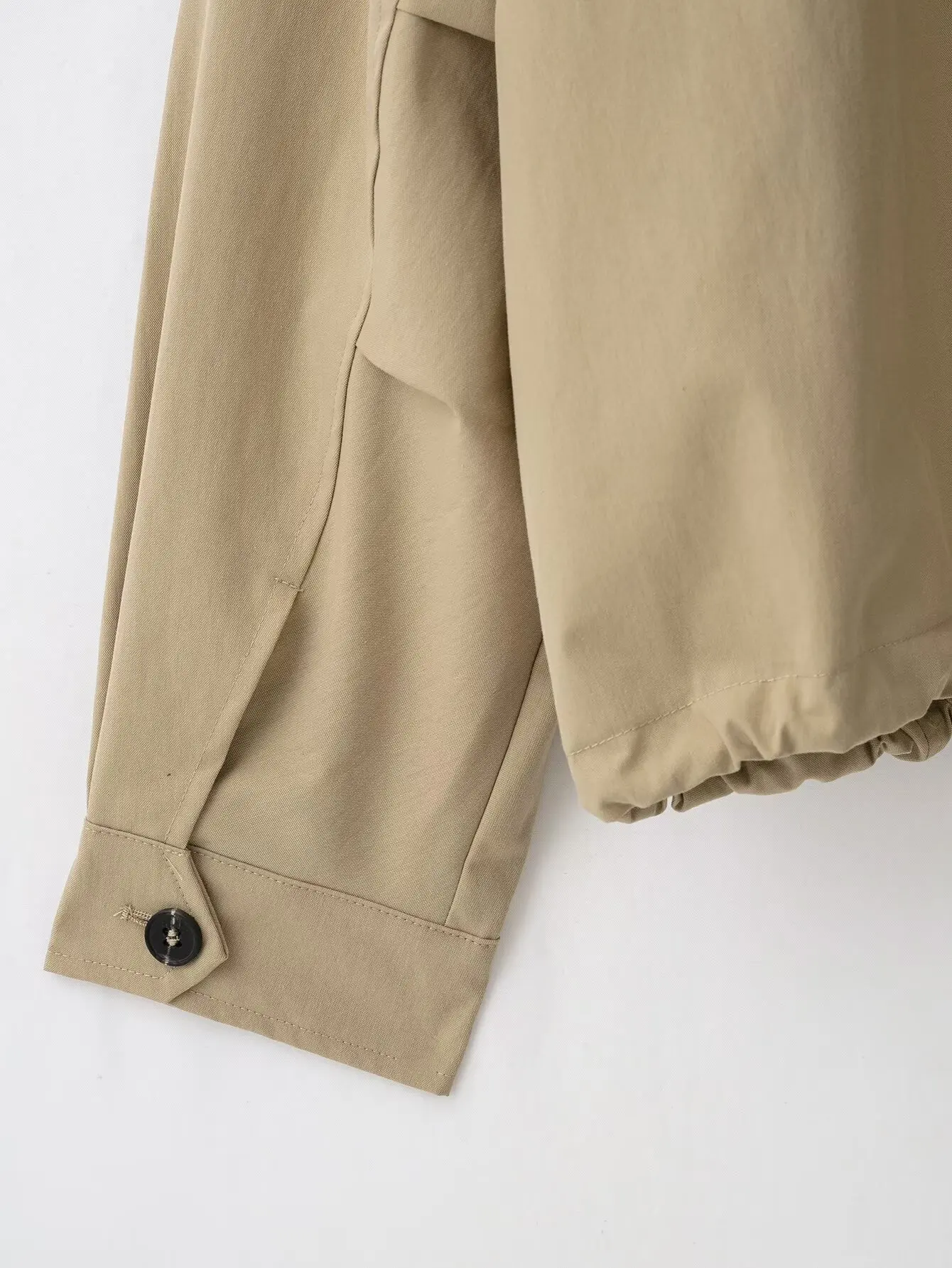TFMLN Lässige Kapuzenjacke für Damen, Einfarbig, mit Revers und Reißverschluss, Neue Herbst-Damenjacke mit Lockerem Schnitt und Langen Ärmeln – Detail 9