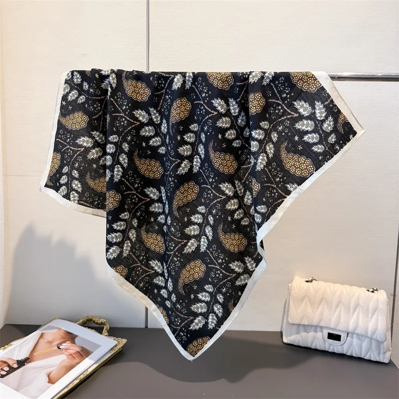 الكاجو طباعة العصابات الشعر وشاح المرأة أنيقة القطن الكتان الشعور باندانا الرقبة منديل عصابات رأس Foulard الإناث الأوشحة #4